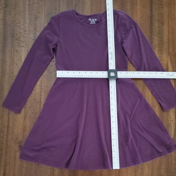 The Children's Place Girls Long Sleeve Purple Dress - Size L (10/12) - Picture 3 of 8